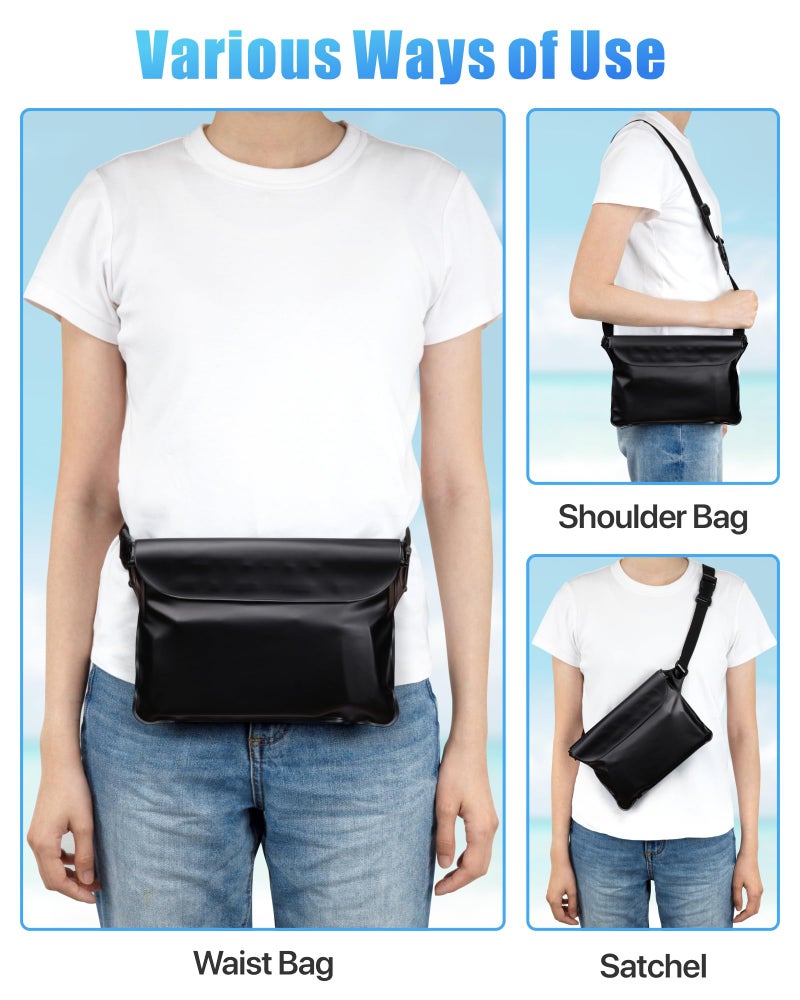 F-color Waterproof Fanny Pack - Waterproof Phone Pouch with Waist Strap - Cruise Essentials 2025 Must Haves Waterproof Pouch Dry Bag Keep Phone Valuables Safe for Beach Kayaking Boating Fishing - Image 5